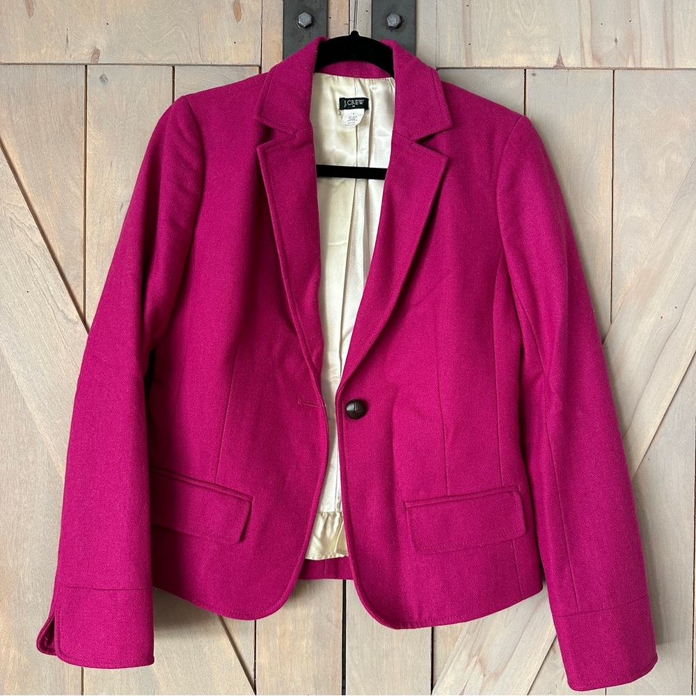 J. Crew Women’s Pink Wool Blazer Jacket in size 4